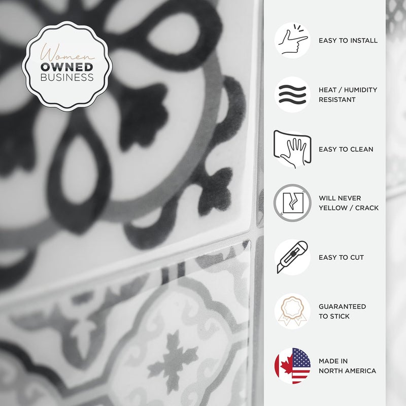 Smart Tiles بلاط ذكي قابل للتقشير واللصق باكسبلاش - 5 ورقات مقاس 9 بوصة × 9 بوصة - لاصق ثلاثي الأبعاد قابل للتقشير واللصق باكسبلاش للمطبخ والحمام وبلاط الحائط - Image 5